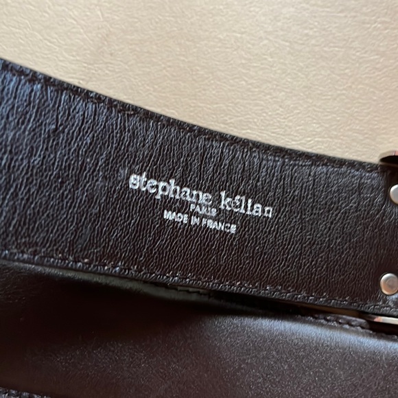 Stephane Kelian Black Leather Belt with Brushed Silver Buckle main image 7